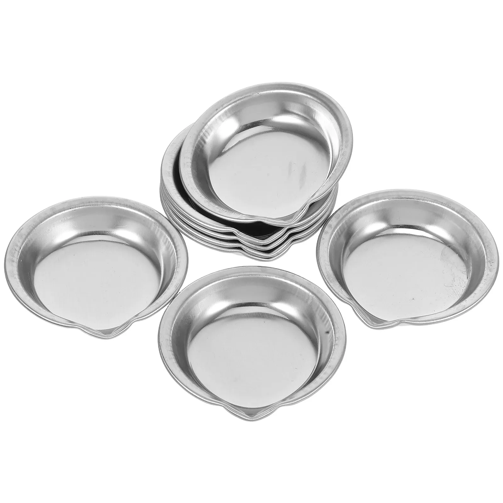 8Pcs Stainless Steel Paint Mixing Palette Small Round Compact Easy Clean Multi Functional Artist Color Mixer Tray for Watercolor