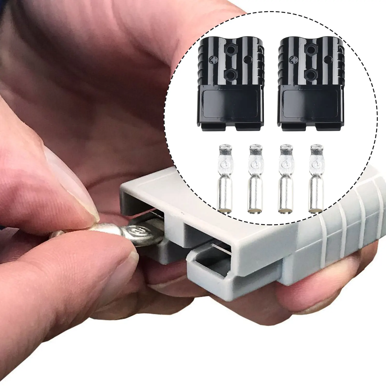 2PCS Connector for 120A Forklift Battery Features Crimping or Soldering Capability and High Temperature Performance