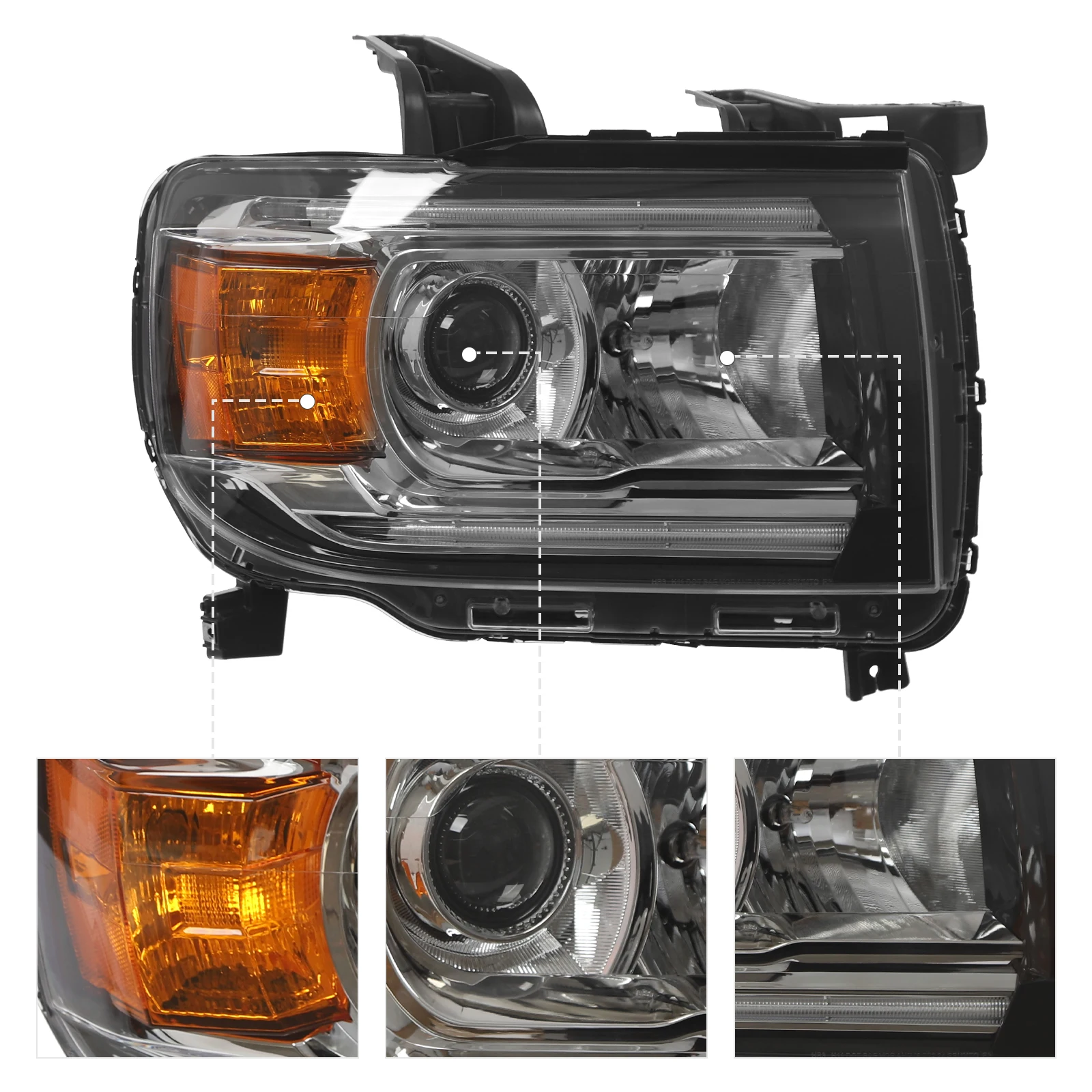 

Headlight for 15-22 Chevrolet Canyon, Right Side Headlight, Halogen Headlight W/LED DRL