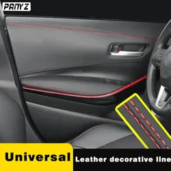 Car Interior Moulding Trim Self-adhesive Dashboard Leather Decorative Line Red Blue DIY Braid Strip Car Decoration