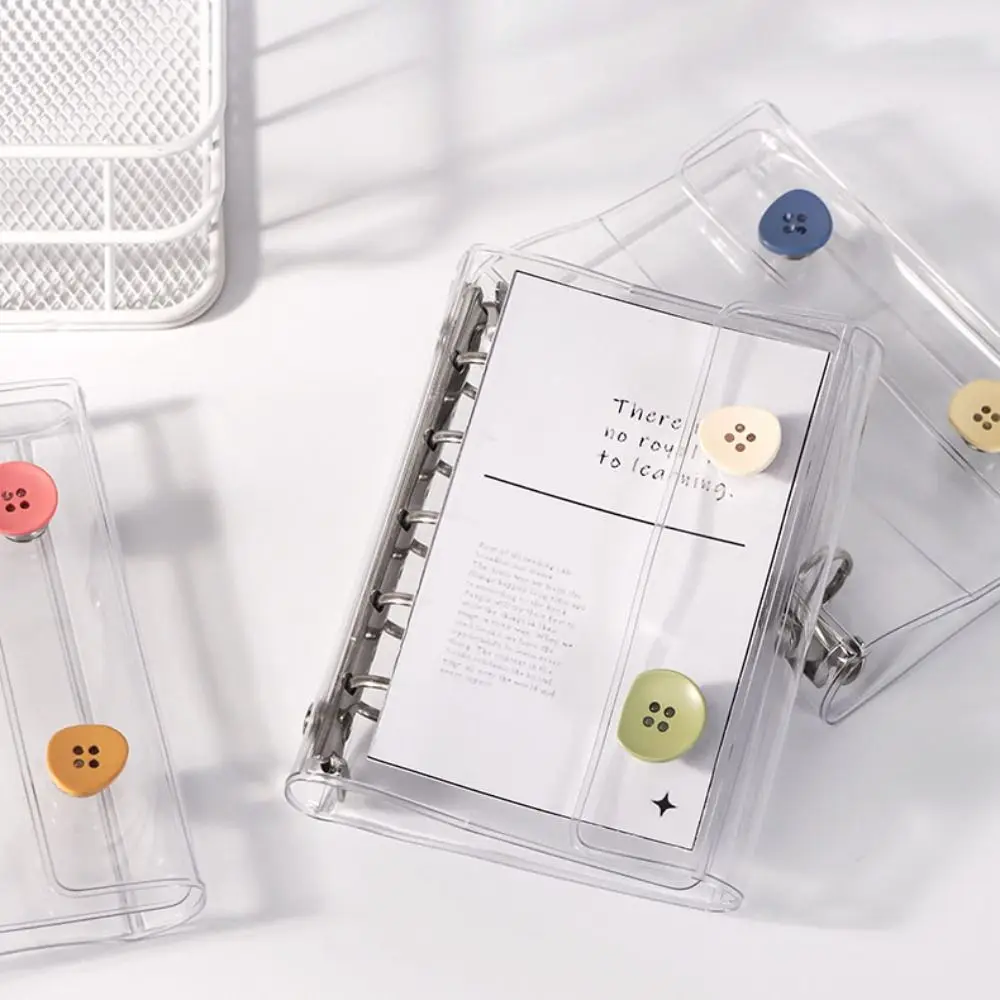 Fashion Transparent M5 binder 5-hole double-buckle Loose leaf notebook Multiple Colors PVC Mini binder Students