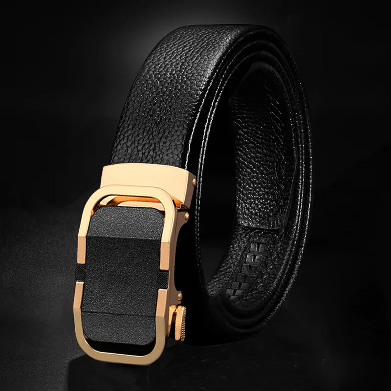 Top Layer Cowhide Automatic Buckle Men's New Belt Casual Business Simple And Versatile Middle-aged And Young Pants Belt