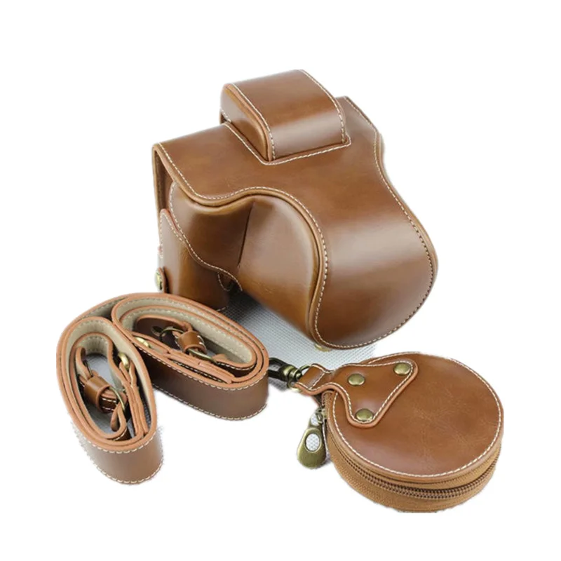 PU Leather Camera Bag Case For Canon M50 Mark II M50 M5 M50II Battery Opening Full Body Cover With Strap Luxury Version
