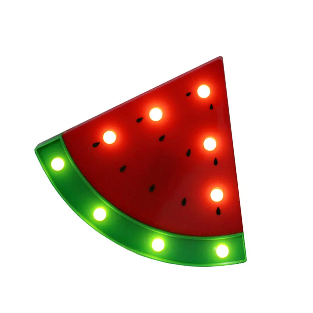 Watermelon-Shaped LED Night Light Desk Lamp, Battery-Operated, Warm Light for Bedroom, Home & Bar Decoration