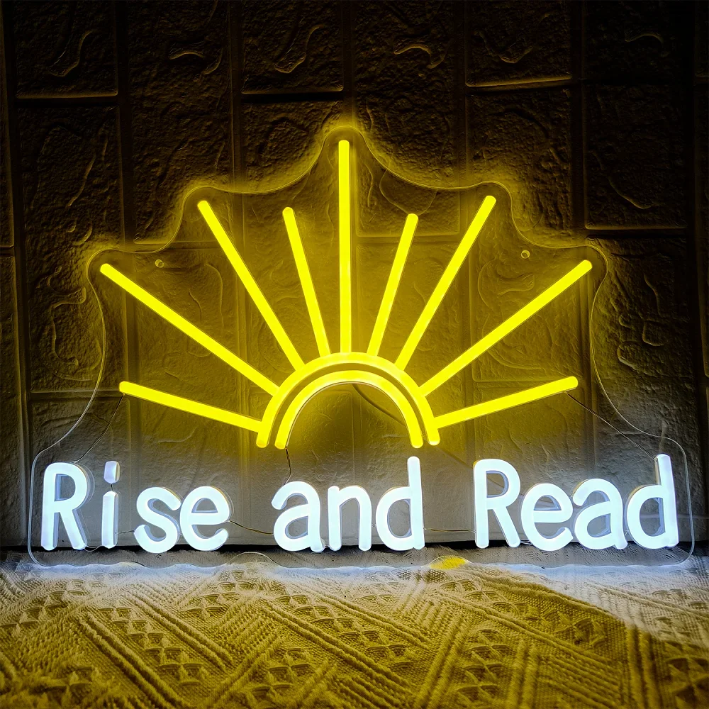 Born to Read Neon Sign LED Letter Lights Dimmable Wall Decor for Classroom Library Reading Nook Teacher Student Book Lover Gift