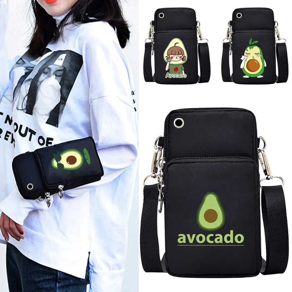 

Universal Mobile Phone Bag Women Messenger Bag Purse Sports Arm Shoulder Bags for Samsung/huawei/iphone 13 12 Avocado Pattern
