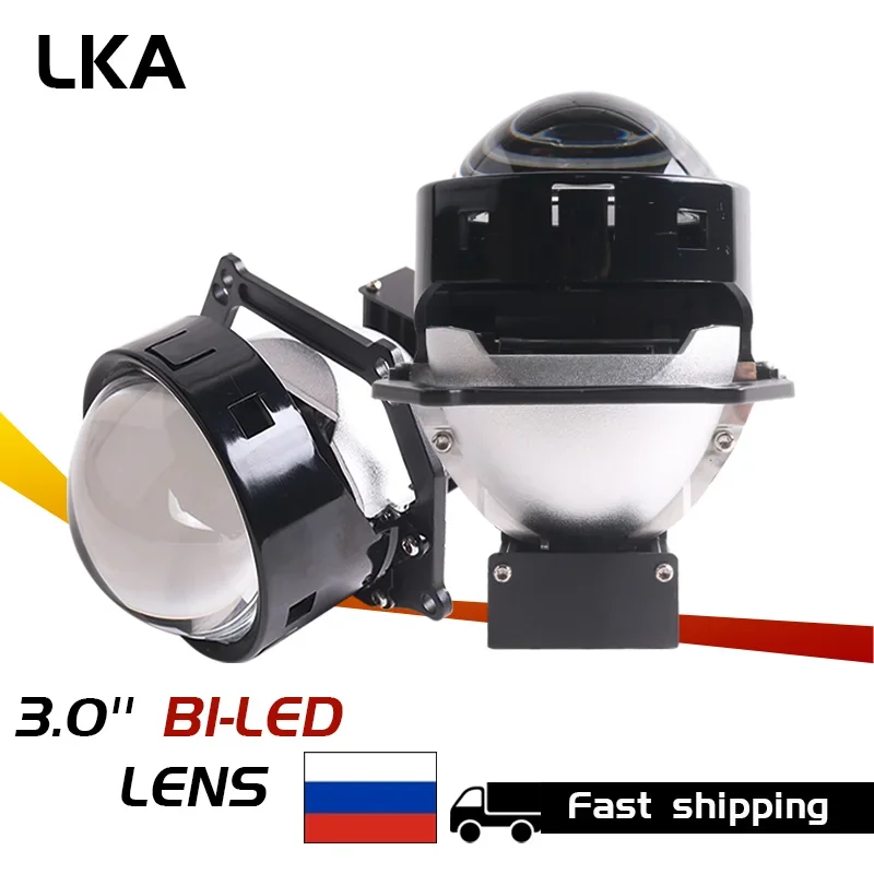 

LKA 2PCS 3 Inch Bi Led Projector Headlights Lenses for Hella Led Lights Projector 110W 20000lux Diode Headlamp Car Accessories