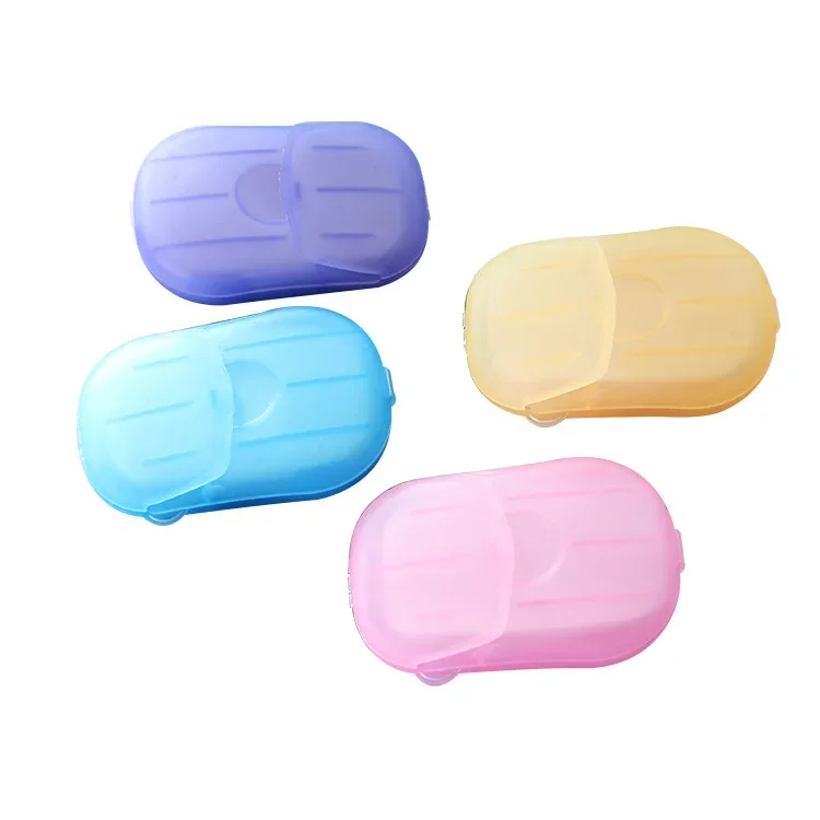 20pcs Travel Disposable Soap-Tablets Box Soap Paper Portable Hand Washing Tablets Small Soap Tablets Mini Soap Paper