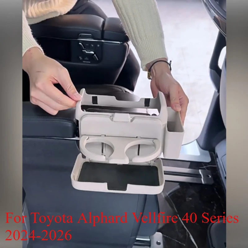 For Toyota Alphard Vellfire 40 Series 2024-2026 Second Row Seat Cup Holder Center Console Storage Organizer Box