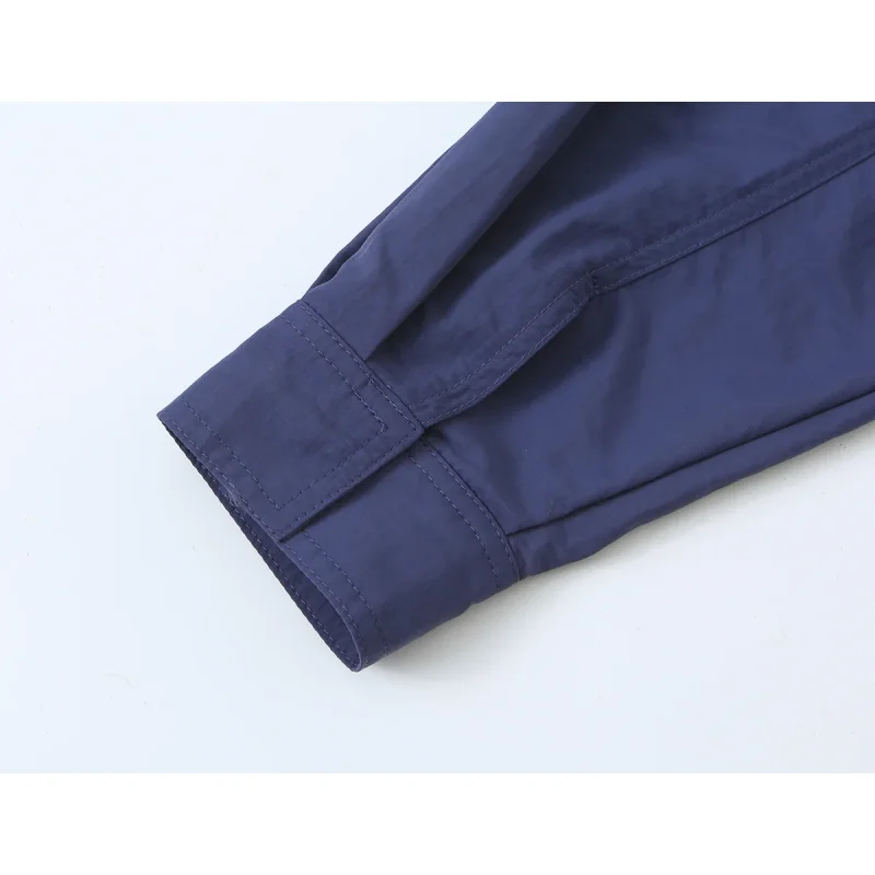 2026 Neue Revers-Reißverschluss-Cropped-Jacke & Elastische Weitbein-Hose Damen Zweiteiler Tech-Stoff Lässiger Passender Trainingsanzug – Detail 13