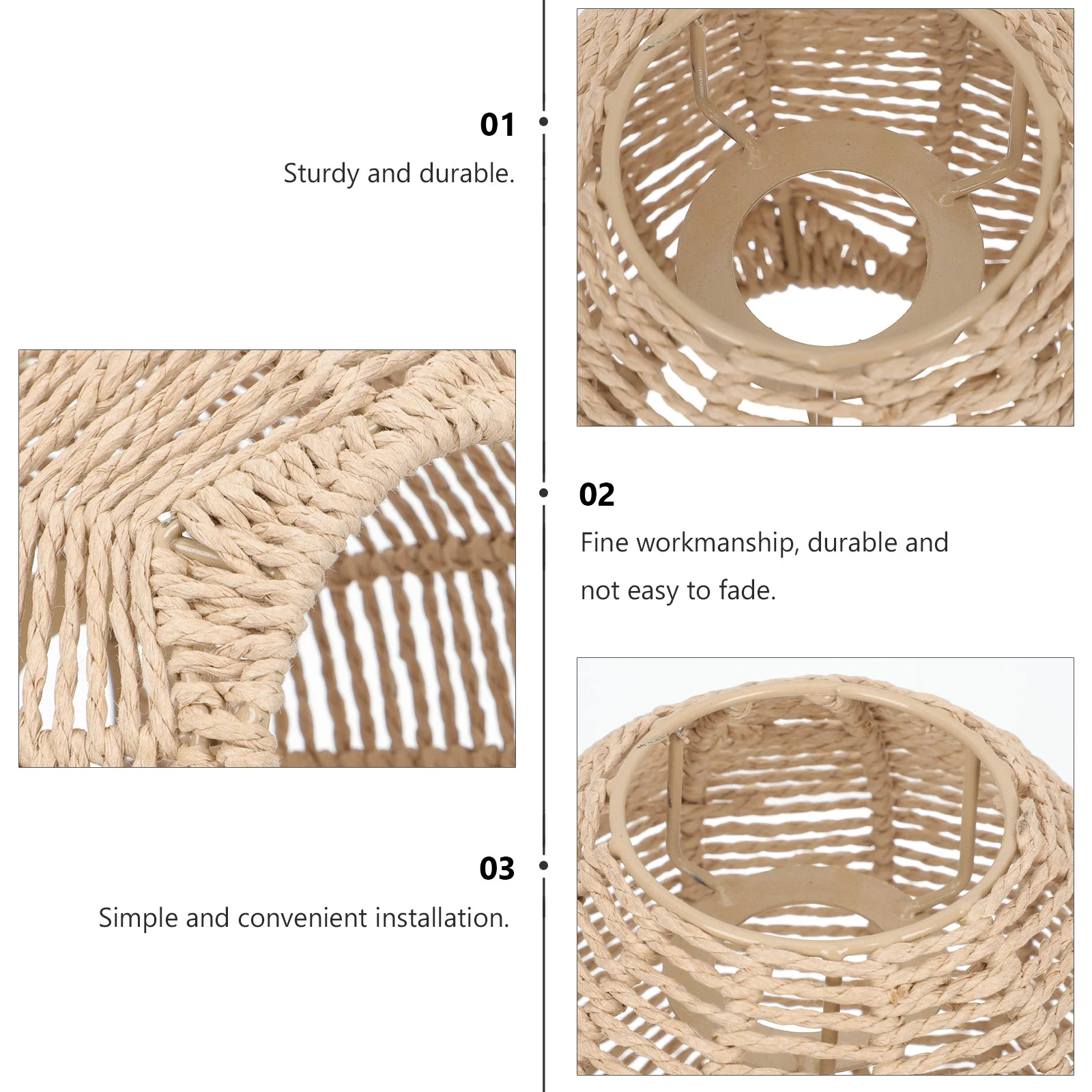 

Round Lamp Shade For Ceiling Light Pendant Chandelier Floor Lamp Dust Proof Cover Woven Paper Lampshade Decorative