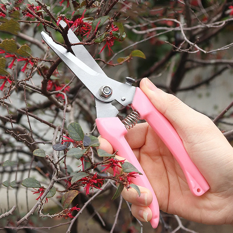 1pcs Automatic Rebound Labor-saving Pruning Shears Stainless Steel Gardening Plant Potted Decoration Manual Professional Shears