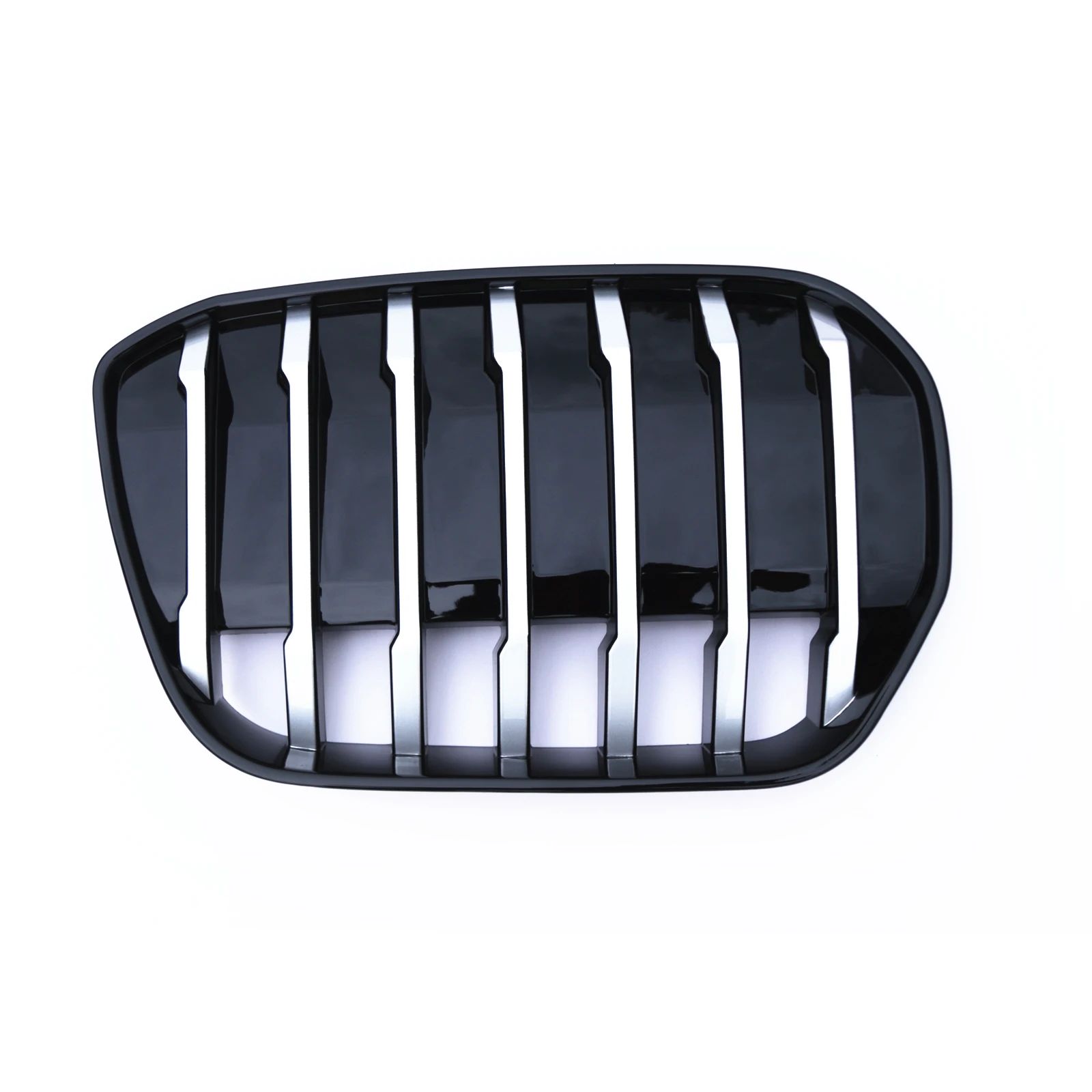

2 шт. гоночные решетки радиатора для BMW IX3 G08 2022-2024, передние ноздри, черные/серебристые, верхняя сетка бампера, вентиляционная решетка, крышка радиатора