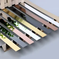 3M Stainless Steel Flat Decorative Lines Self-adhesive Ceiling Wall Edging Strip Living Room Background Wall Stickers Strips