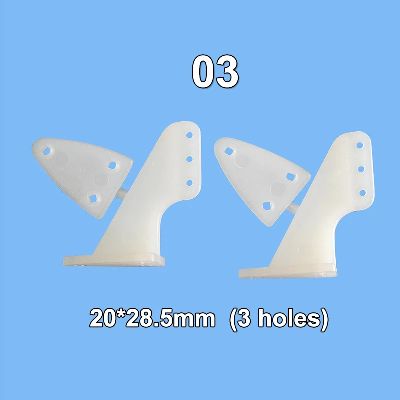 10 pezzi di aerei elettrici modello in schiuma accessori perno in nylon corno/corno con cerniera senza viti 3 fori/4 fori parti di aeroplani RC