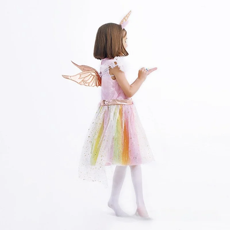 

New Halloween Unicorns Cosplay Anime Costume Princess Tulle Skirt Children Performance Clothes Traditional Chinese Stage Outfits