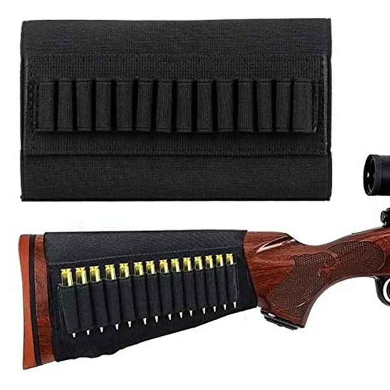 Cartridge Belt 14 Rounds Ammunition Package Nylon Tactical 14 Shells Rifle Buttstock Hold Outdoor Shooting Accessory Bag