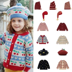 Korean Children' s Clothes Knitted Sweater 2024 New Autumn Winter Baby Girl Outwear Cardigan Coat Children's Clothings Top