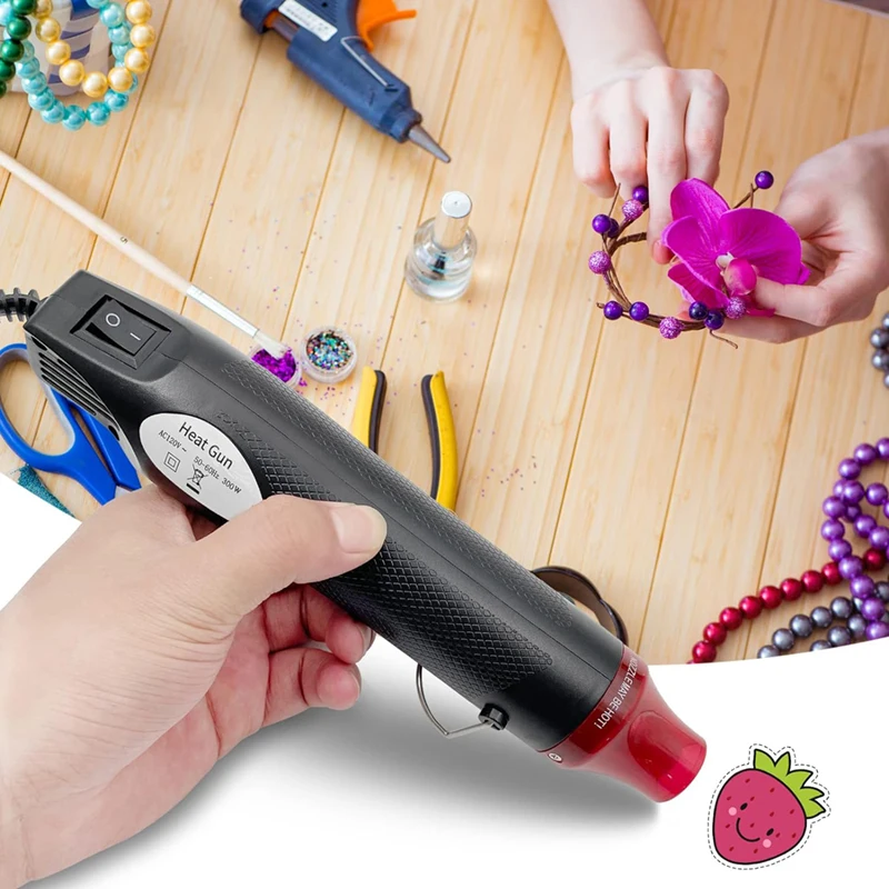 

220V Heat Gun Hot Air Gun Heat Electric Power Tool Mini Soldering Temperature Crafts Blower with Supporting Seat Shrink DIY Tool