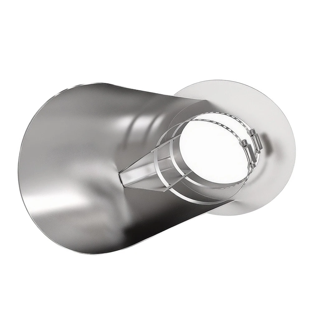 Stainless Steel Vent Cap for Exhaust and Chimney Applications Featuring Optimized Rain Runoff and Pest Barrier Design