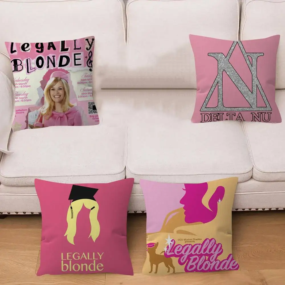 Movie L-Legally logo B-Blonde  45*45cm Cushion Cover Pillow Cover Decor Pillowcase Home Pillowcase for Couch Pillow
