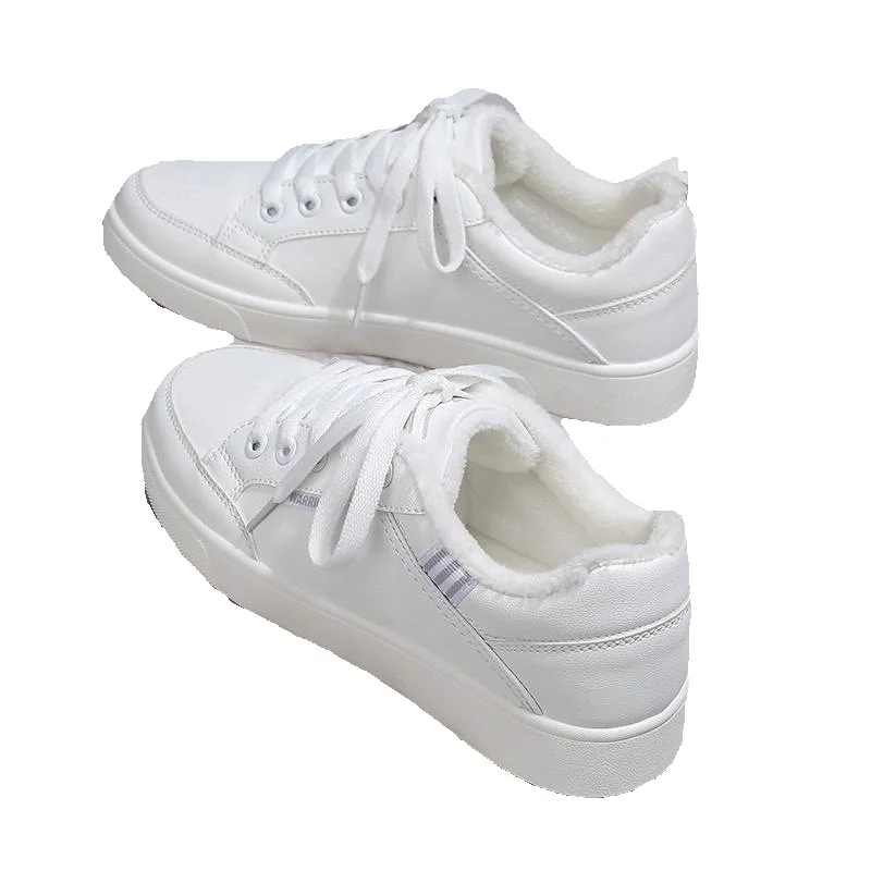 Weiße Damen Skaterschuhe Aus Leder Für Freizeit Und Alltag_voghion.com