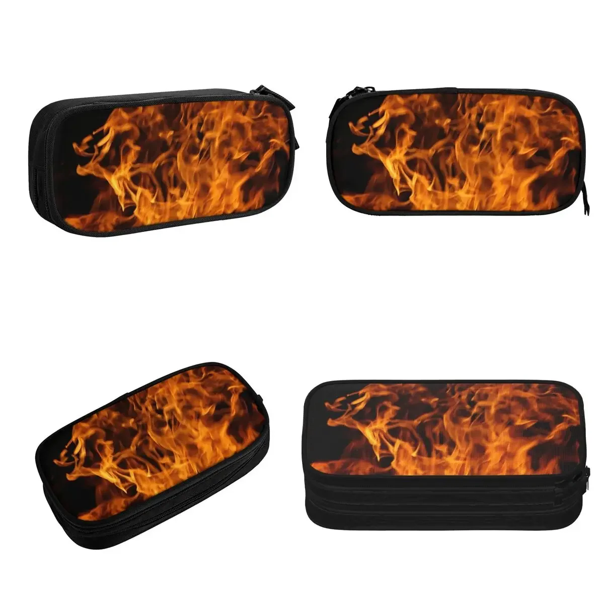 Fire Flame Pencil Cases Large Capacity Pen Bags Pen Box Pencil Pouch For Boys Girls Students Stationery School Office