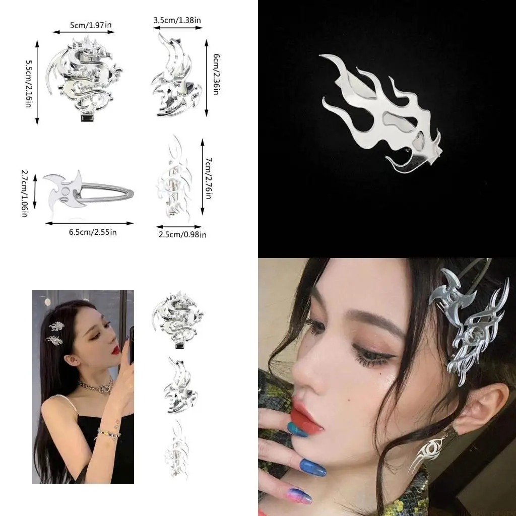 

31BF Gothic Duckbill Hair Clip Hair Barrettes Halloween Trendy Ponytail Decor