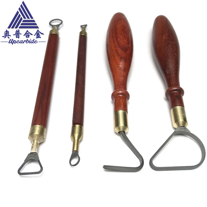 Clay Sculpture Scraper Knife Carbide Sludge Shaper Clay Trimming Accessories Big Pear Hook Loop Carving Pottery Tool