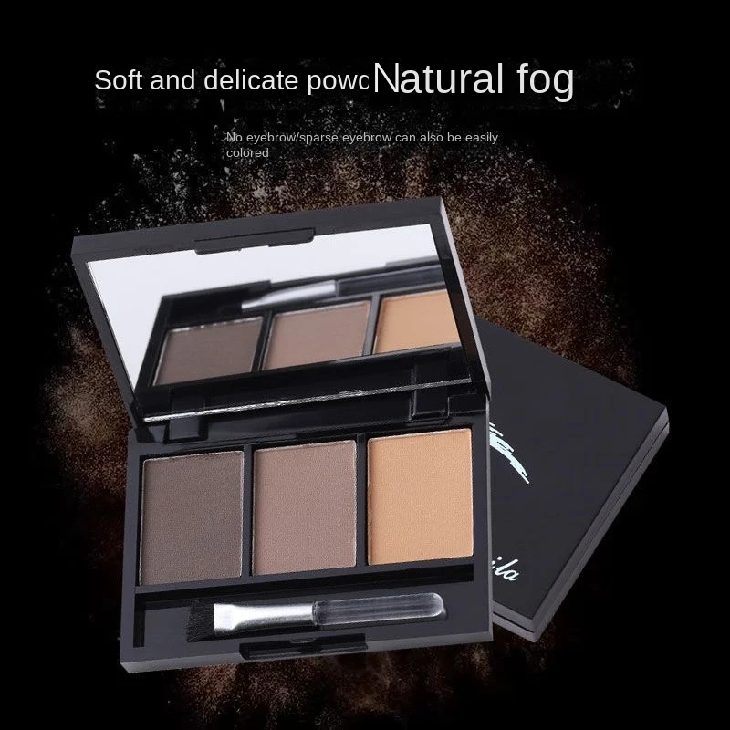 3 Color Eyebrow Powder Palette Cosmetic Brand Eye Brow Enhancer Professional Waterproof Makeup Eye Shadow With Brush Mirror Box