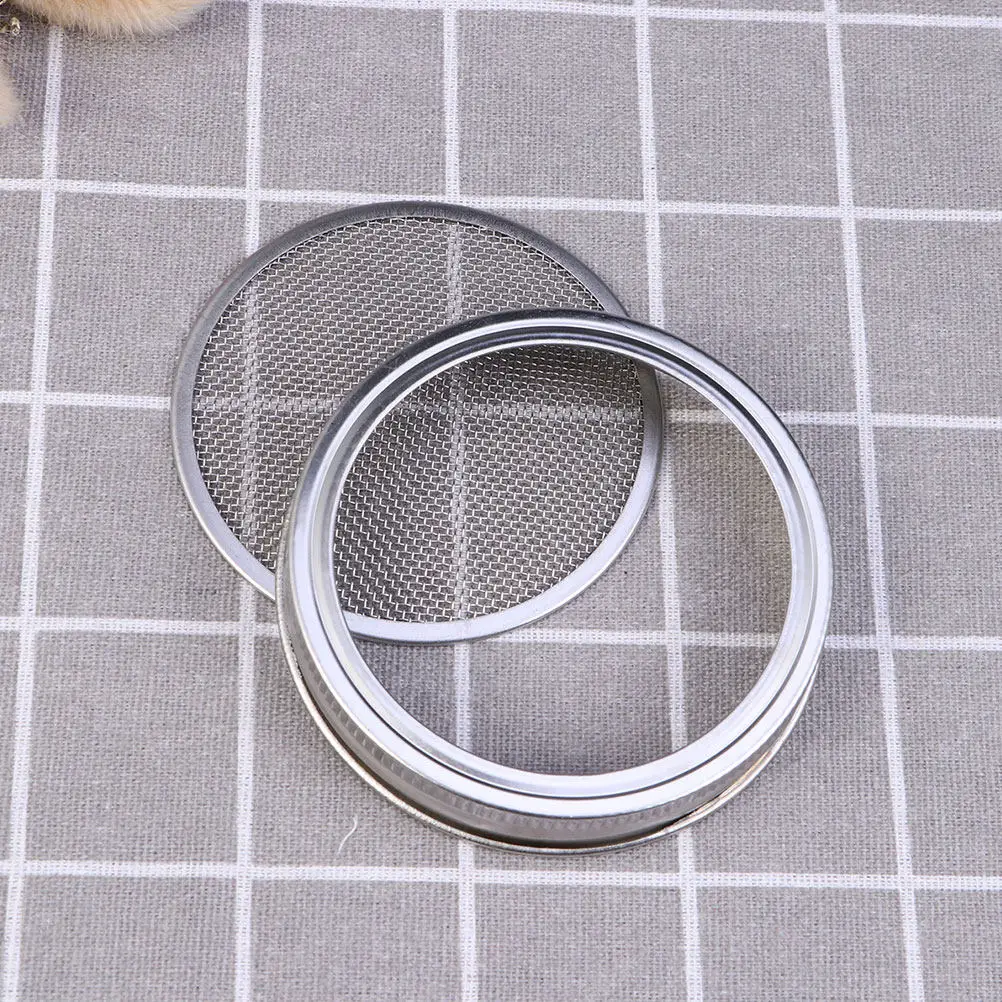 3Pcs Stainless Steel Sprouting Lids for Wide Mouth Jars Reusable Mesh Germination Cover Seed Sprouting Lid Home Gardening Tool