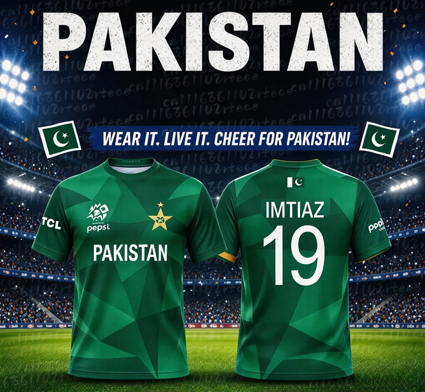 New 3D Printed Pakistan National Cricket Jersey T-shirt for Summer 26 Suitable for Daily and Training Wear Casual Home Matching