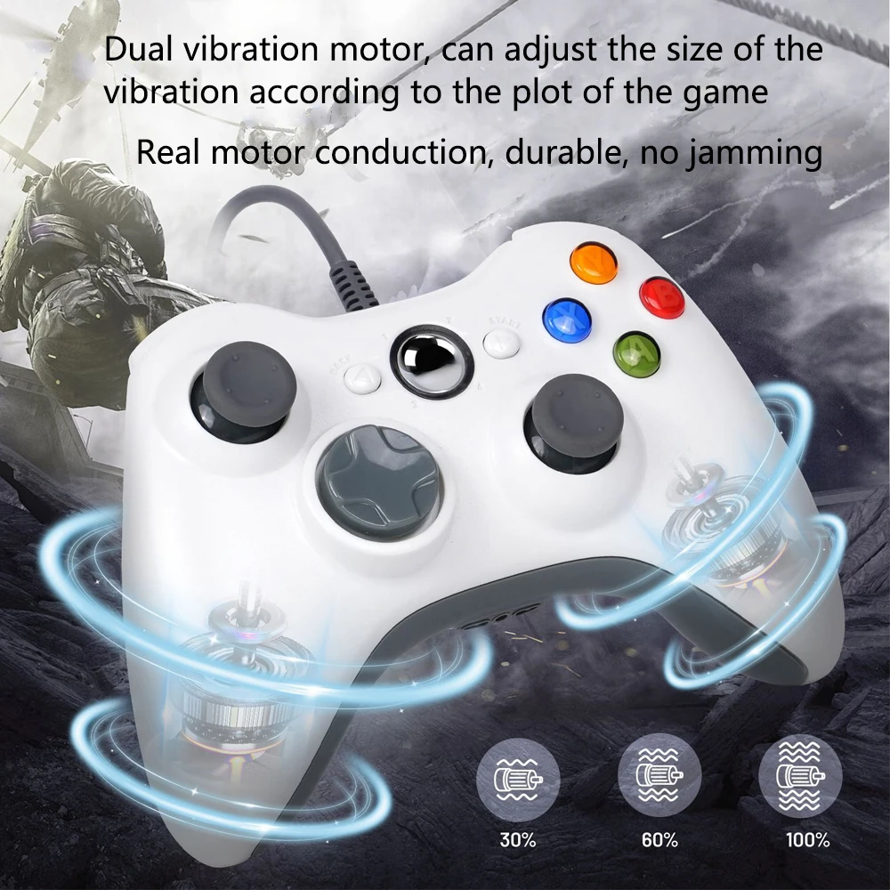 For Xbox 360 Wired Game Controller USB Wired Joystic Gamepad for Microsoft Xbox 360, PC Windows 7,8,10 with Dual-Vibration Turbo
