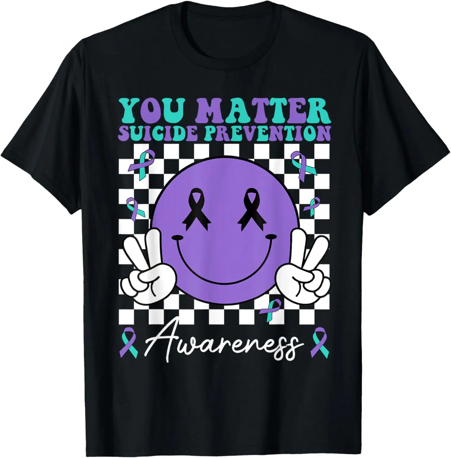 Suicide Prevention You Matter Teal Purple Mental Health T-Shirt