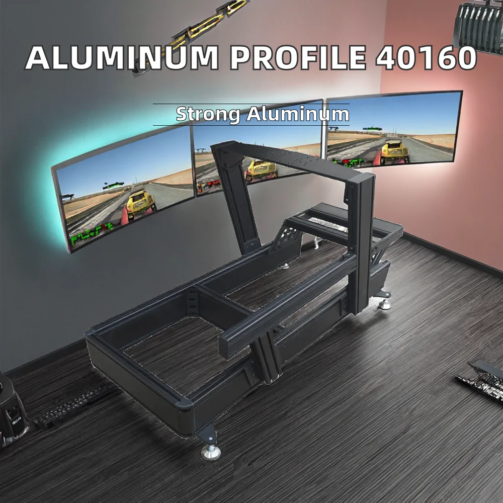 Design Real Driving Simulation Rig Black 40160 Aluminum Flat Surface Aluminum Profile Extrusion Sim Rig Racing Cockpit