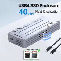 40Gbps USB 4.0 SSD Enclosure Thunderbolt USB-C M.2 NVMe SSD Case Compatible with USB 3.2/3.1/3.0 For Macbook iPad Phone Laptop