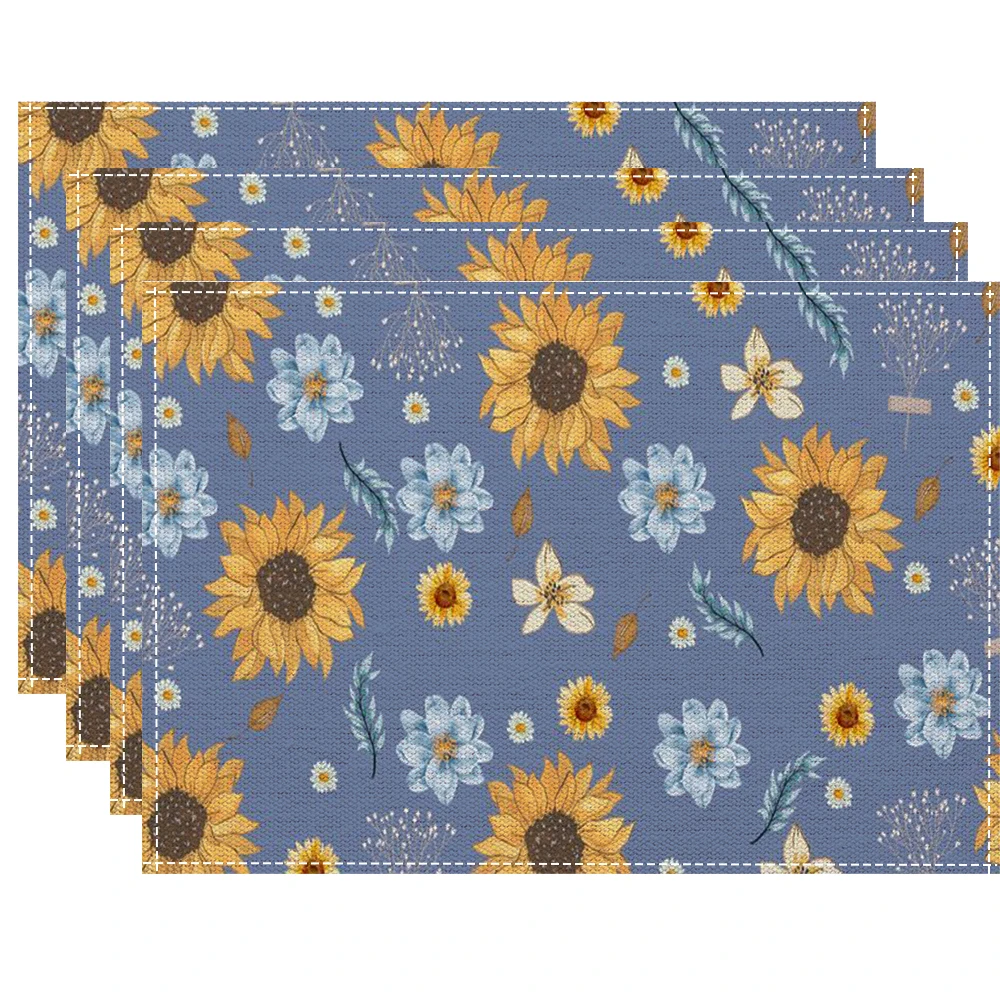 Small Fresh Floral Fragments Placemat Kitchen Dining Room Dining Table Anti-scalding Heat Insulation Mat