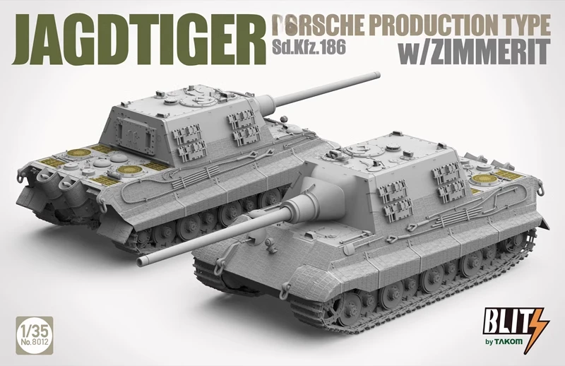 TAKOM Assembled Model Kit 8012 Jagdtiger Sd. Kfz.186 Tank Destroyer 1/35