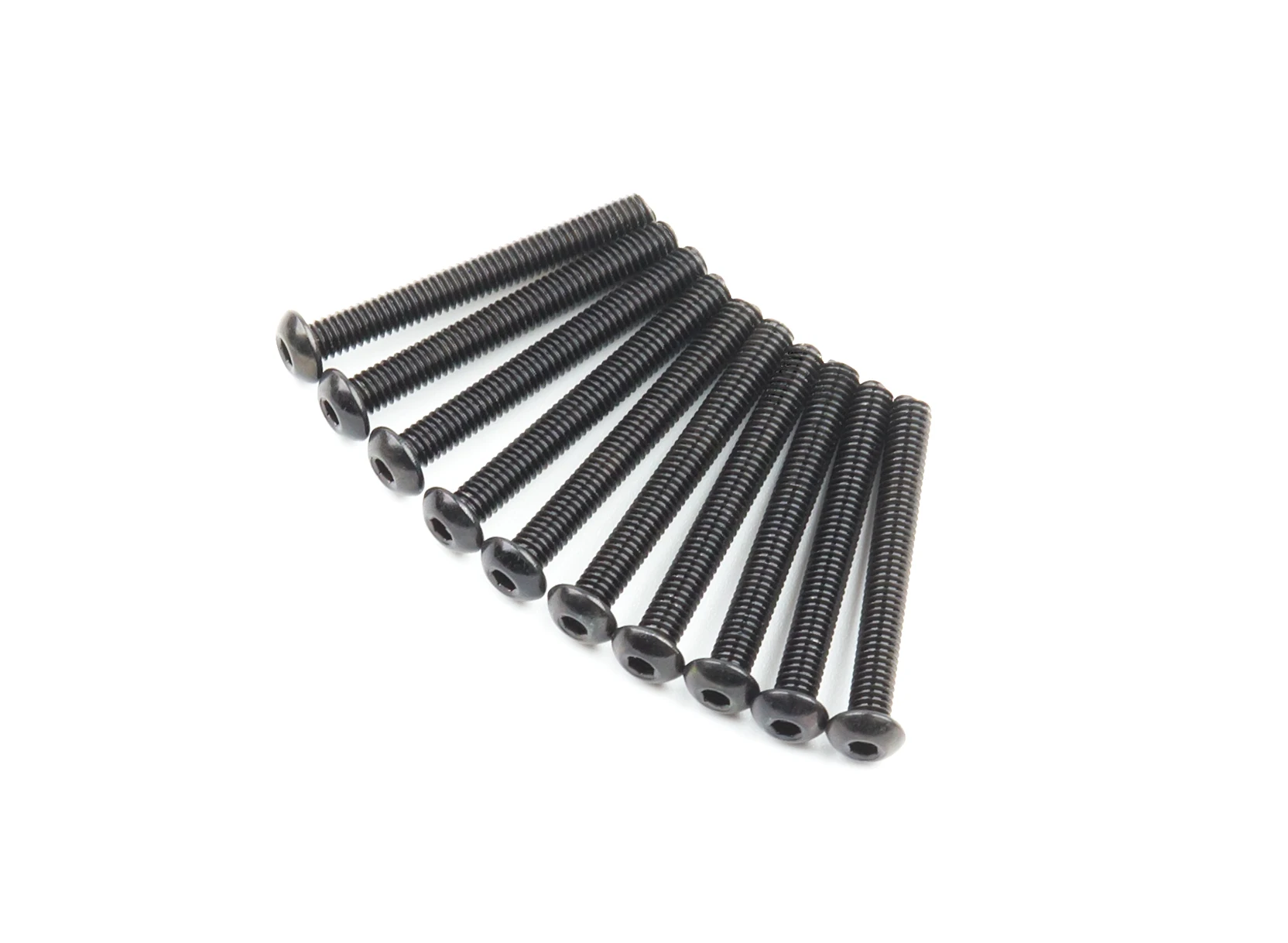 Screw Button Head Hex M2.6 x 22mm Machine Thread Steel Black (10pcs)