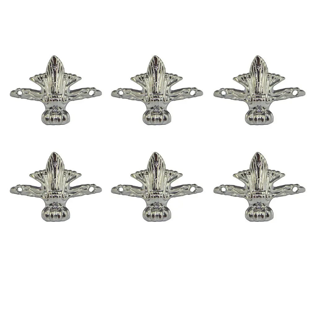 8Pcs 30x30mm Zinc Alloy Furniture Support Legs Wooden Box Bottom Feet for Chairs Beds Ottomans Silver Retro Decoration Sturdy