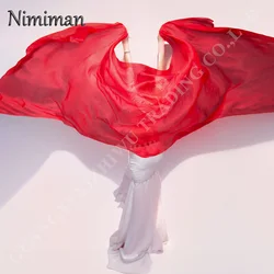 Women's Solid Color Belly Dance 100% Silk or Silk Imitation Veil Hand Dyed Solid Color Scarf Children's Shawl