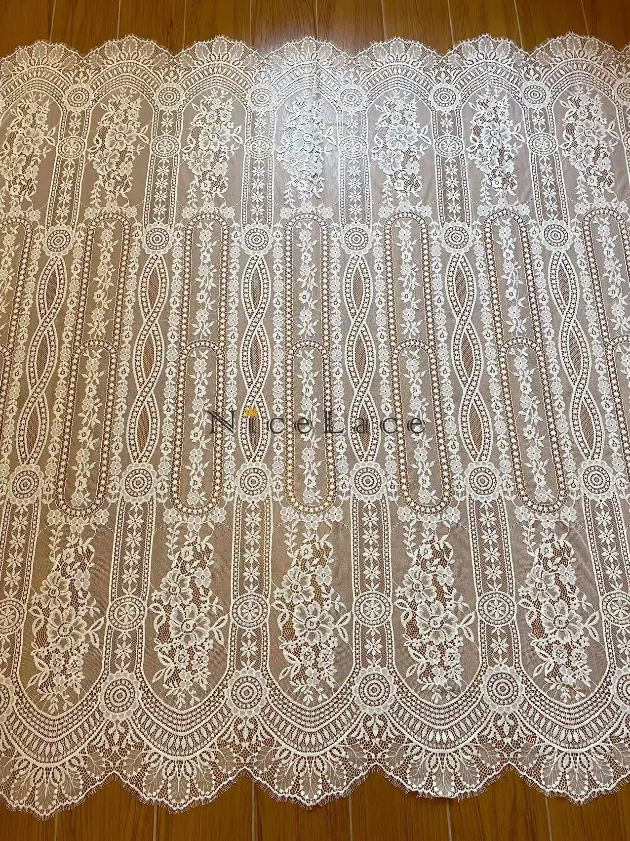 

Chantilly lace fabric with eyelash High Quality bridal france lace for DIY fashion clothes, boho style dresses accessories