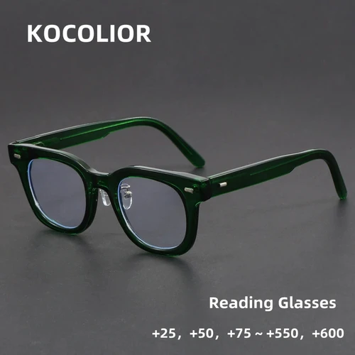 Gafas de lectura redondas de acetato grueso personalizadas Retro para hombres y mujeres, gafas de presbicia personalizadas con prescripción óptica