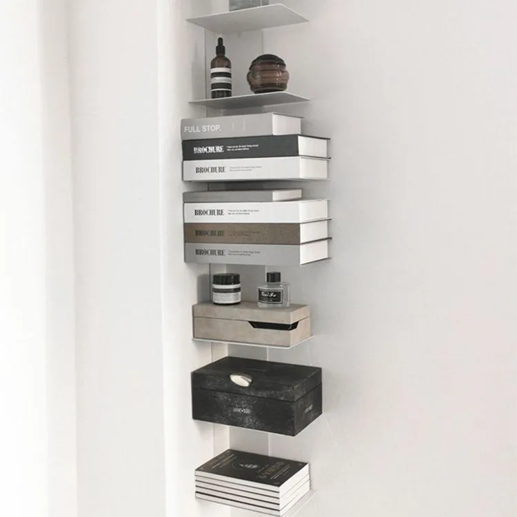 Shelf Invisible Bookshelf Wrought Iron Wall Hanging Corner Triangle Multi-layer Storage Bookcase Shelf