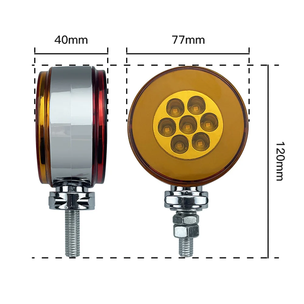 Dual Face Strobe Light 12V 24V LED Headlight Round 4inch Side Warning Lamp Halo Ring Indicator Flash High Mount Brake Signal