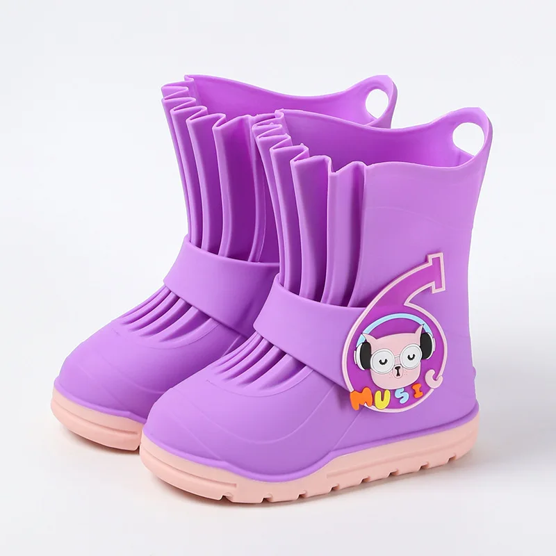 Girls Cute Comfy Rain Boots New Boy Baby Non-Slip Outdoor Shoes Lightweight Stereoscopic Cartoon Leisure Rain Shoes Four Seasons