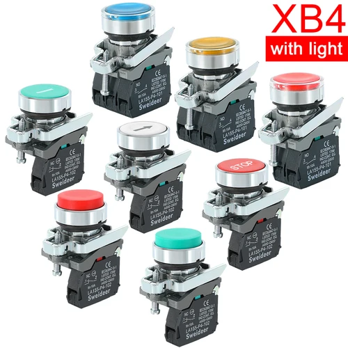 Imagen 1 del producto XB4-BA11 pulsador de Metal XB4-BA21 XB4-BA31 XB4-BA42 parada de emergencia 22mm interruptor giratorio XB4-BA45 XB4-BA3311 XB4-BA61 XB4-BA55