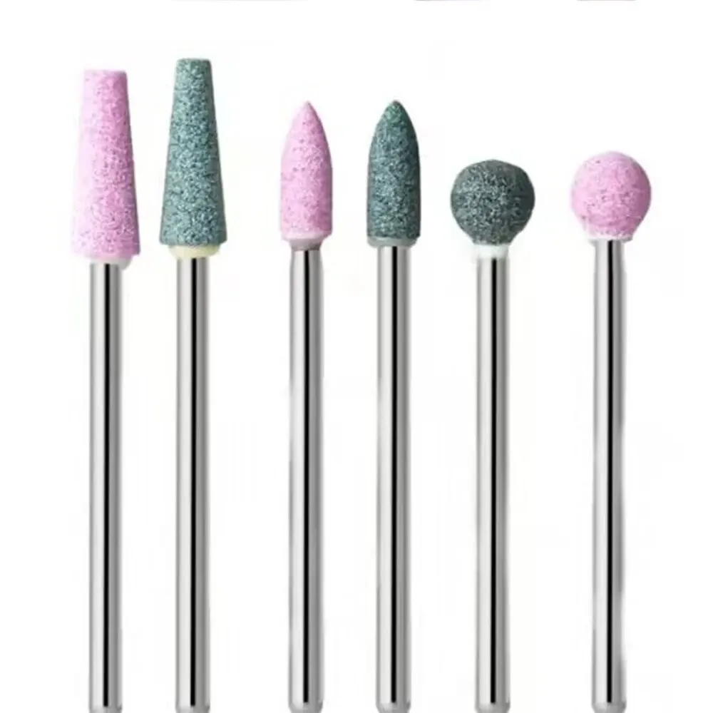 6pcs Nail Drill Bit Set Stone Electric Manicure Files Cuticle Clean Burrs Tools Pedicure Remove Gel Accessories