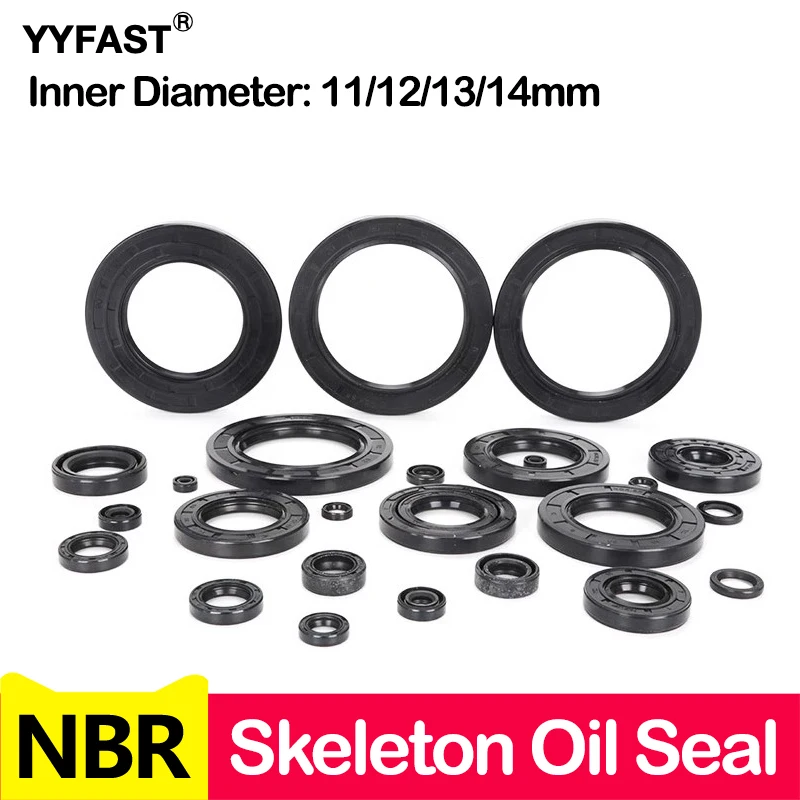 Skeleton Oil Seal,ID 11/12/13/14mm,NBR Framework Oil Seal,OD 21-32mm,Thickness 3-10mm,TC Nitrile Butadiene Rubber Sealing Rin