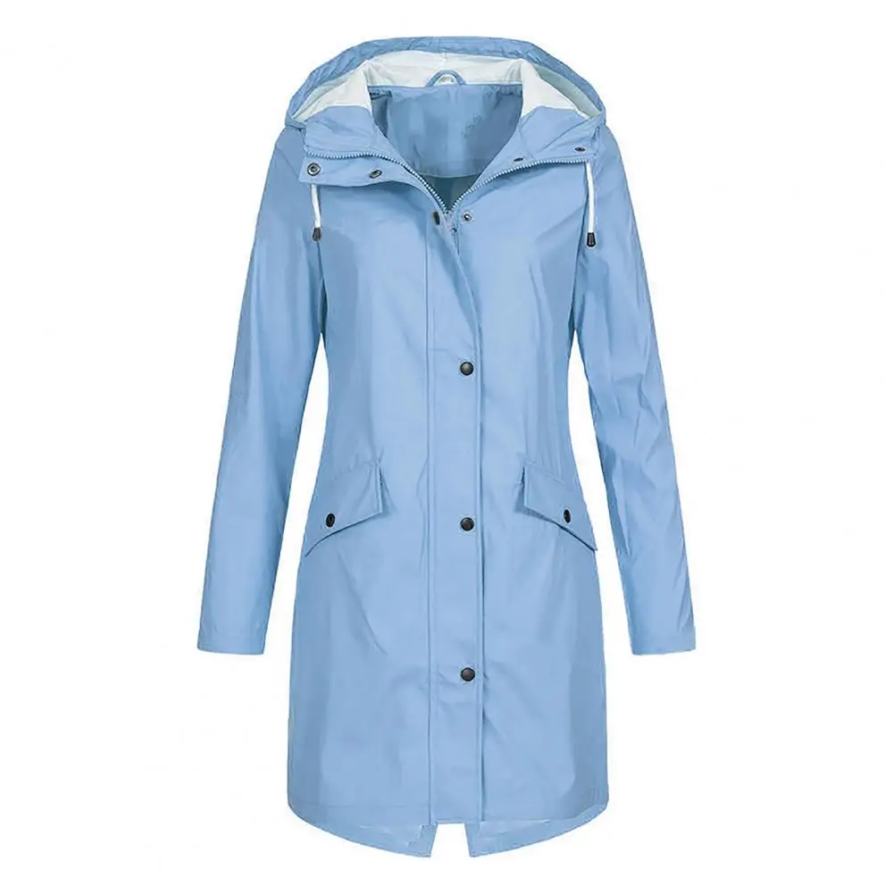 Trench da donna con cappuccio coulisse manica lunga giacca a vento bottoni giacca cappotto chamarras para mujeres